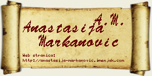 Anastasija Markanović vizit kartica